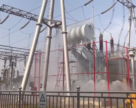 开封变电站高压细水雾灭火系统的试验视频